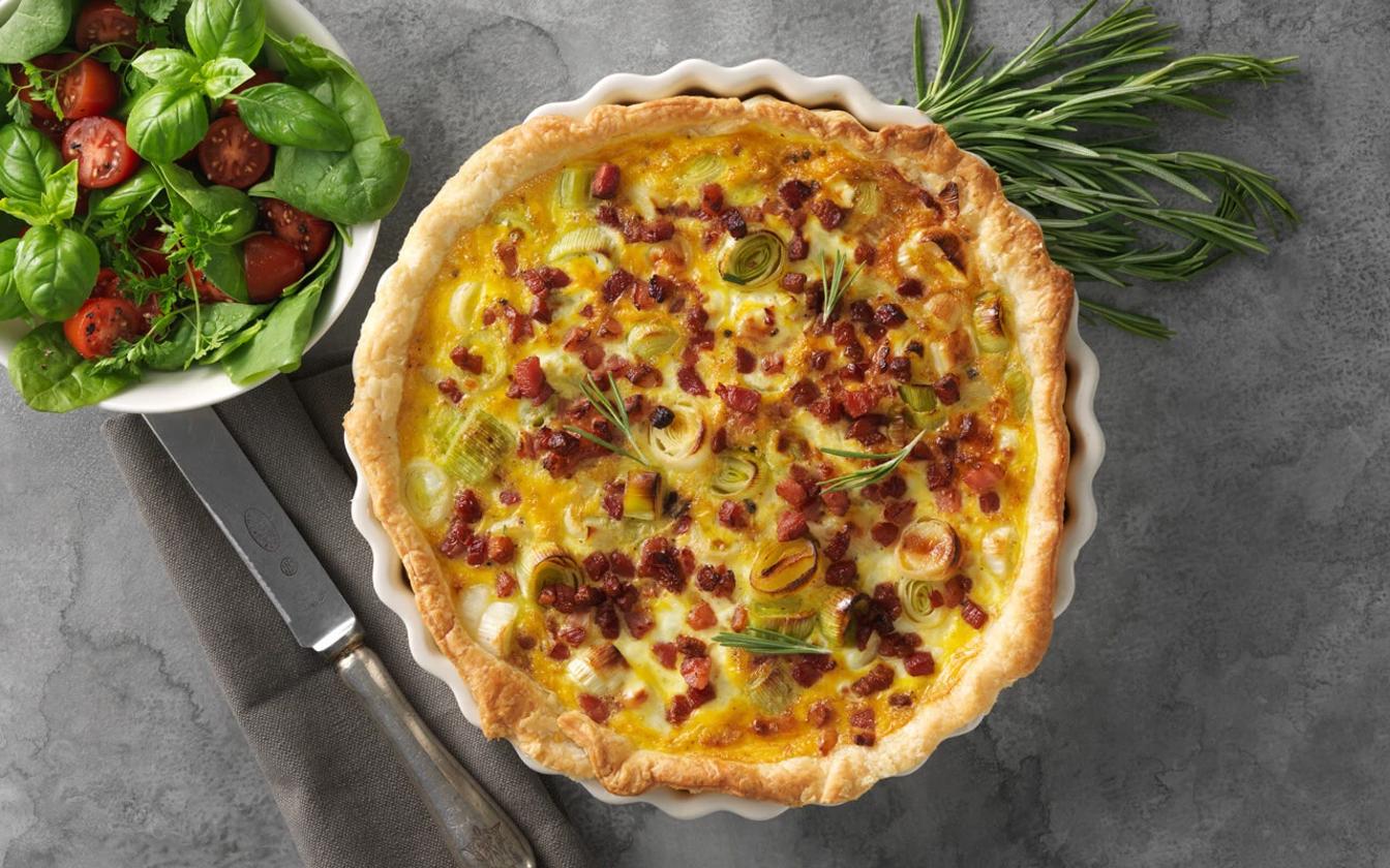 Porretærte med bacon