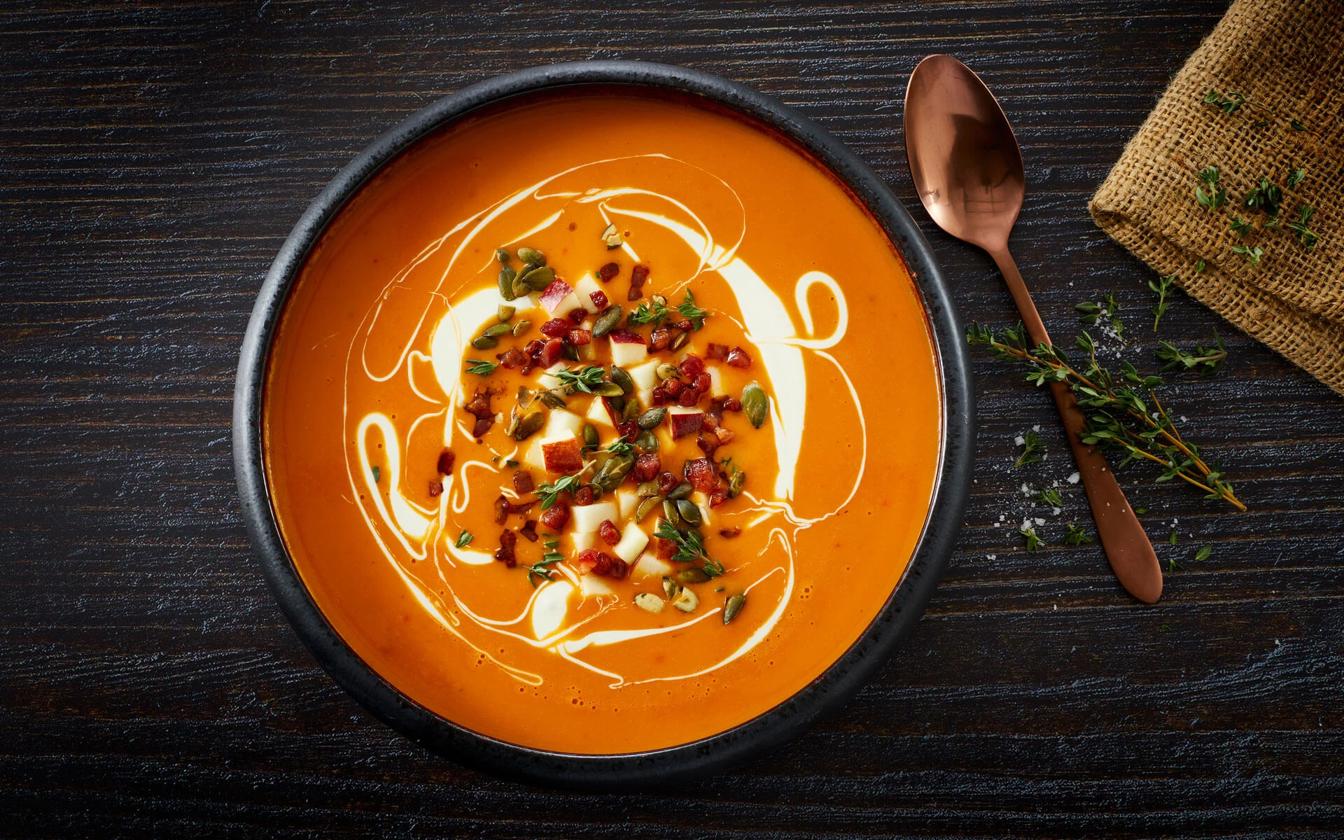 Græskarsuppe med bacon