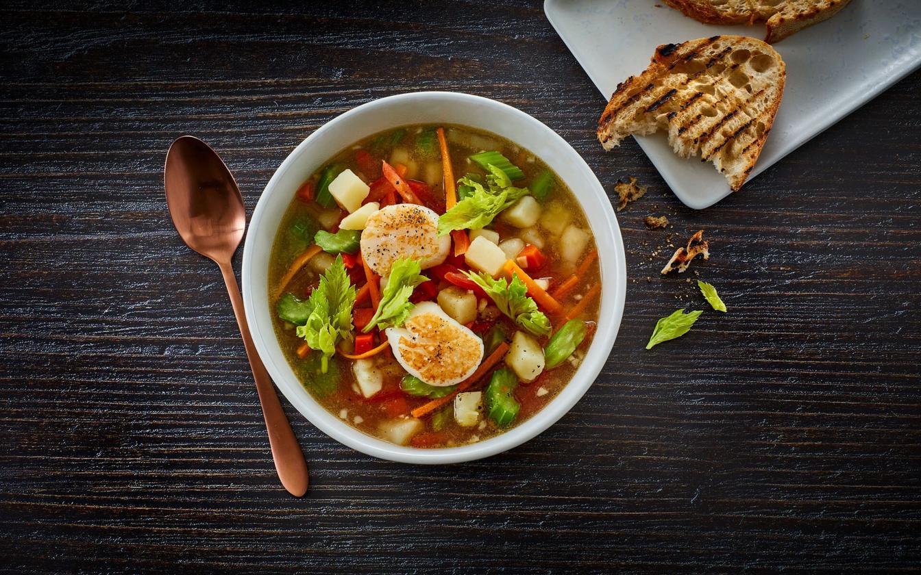 Clam Chowder med kammuslinger